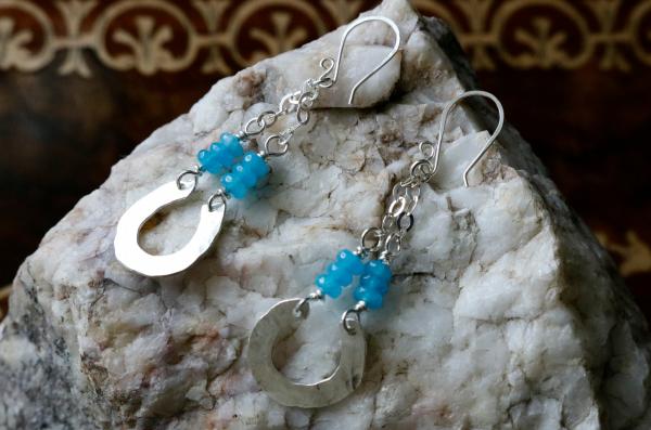 Blue Agate Sterling Silver Chandelier Earrings picture