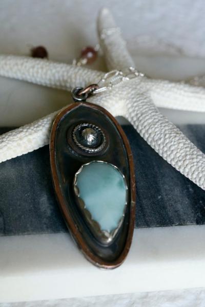 Larimar Sterling Silver and Copper Pendant picture