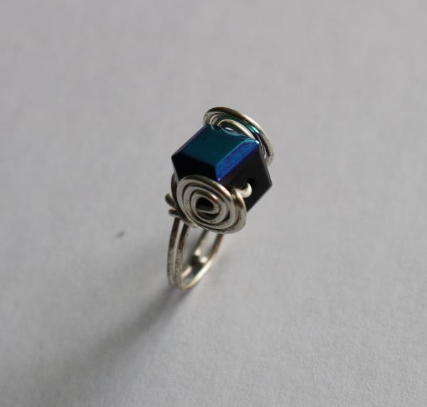 Blue Cubic Ring