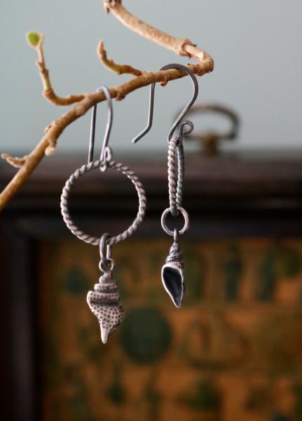 Conch Shell Sterling Silver Earrings picture