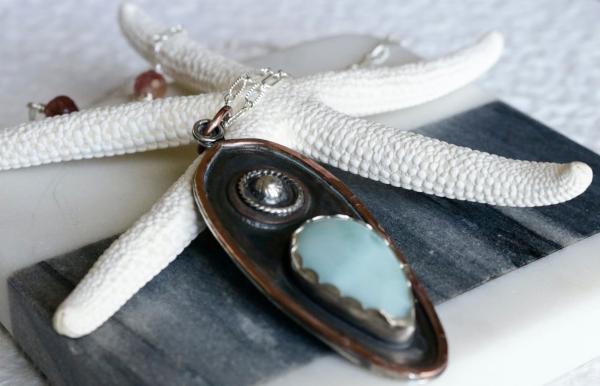 Larimar Sterling Silver and Copper Pendant picture