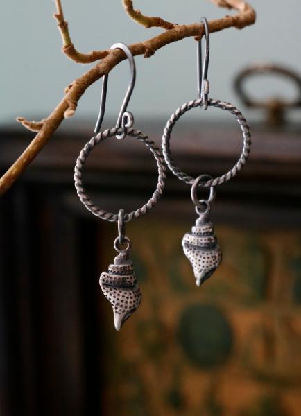 Conch Shell Sterling Silver Earrings