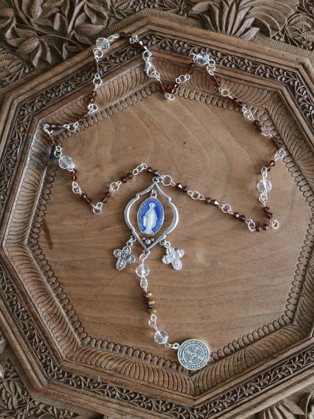 St. Benedict & Miraculous Medal Rosary Necklace