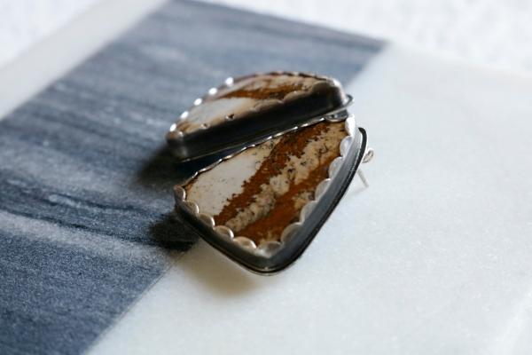 Picture Jasper Patina Sterling Silver Stud Earrings picture