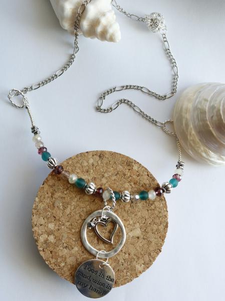 "Toes in the sand, wine in my hand" Necklace