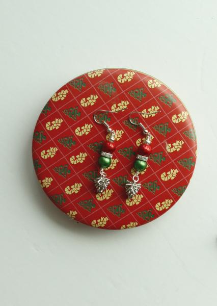 Red & Green Happy Christmas Earrings
