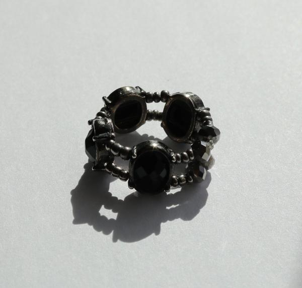 Metallic Gray and Black Ring