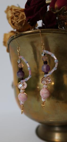 Dancing Pink Wire Wrapped Earrings