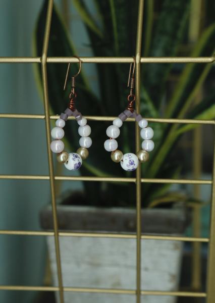 Lavender Hoop  Earrings
