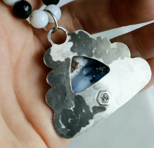 Dendritic Agate Sterling Silver and Copper Necklace picture