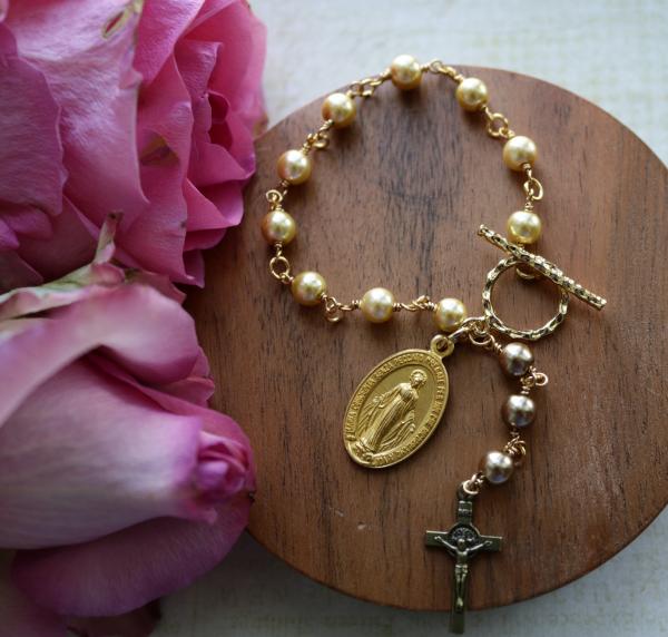 Miraculous Medal and St. Benedict Rosary Bracelet