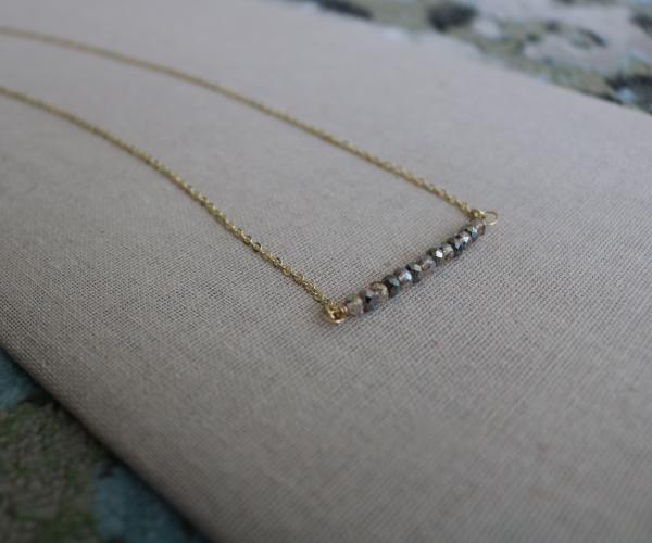 Champagne and Gray Bar Necklace
