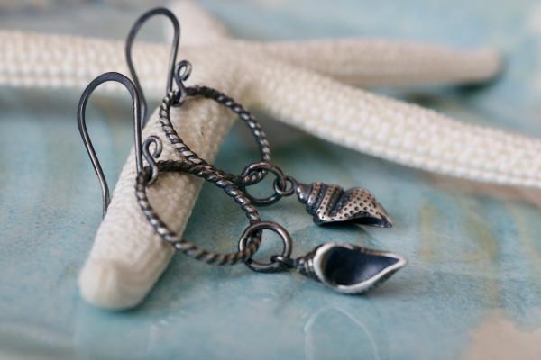 Conch Shell Sterling Silver Earrings picture