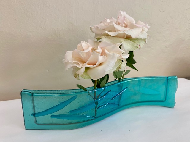 Iridescent Aqua-Blue Bud Vase (short) picture