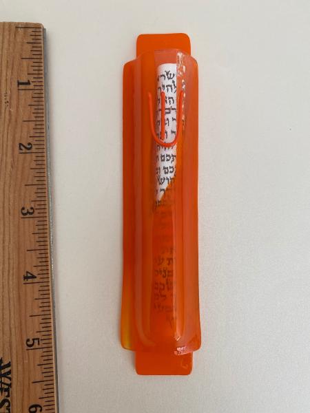 Orange mezuzah picture