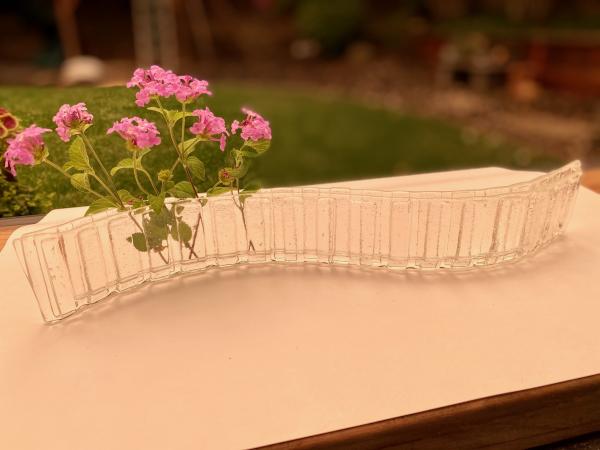 Clear Textured glass, Long Bud Vase picture