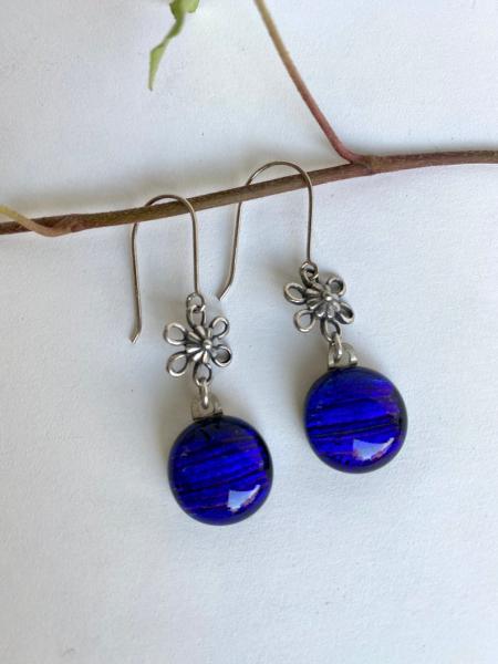 Blue glass earrings picture