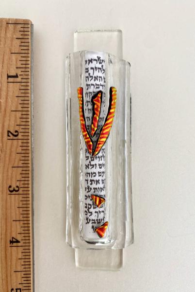 Clear glass mezuzah picture