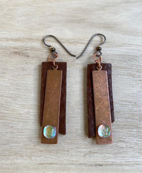 Brown Leather earrings picture
