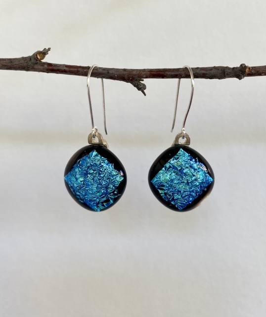 Blue glass earrings picture