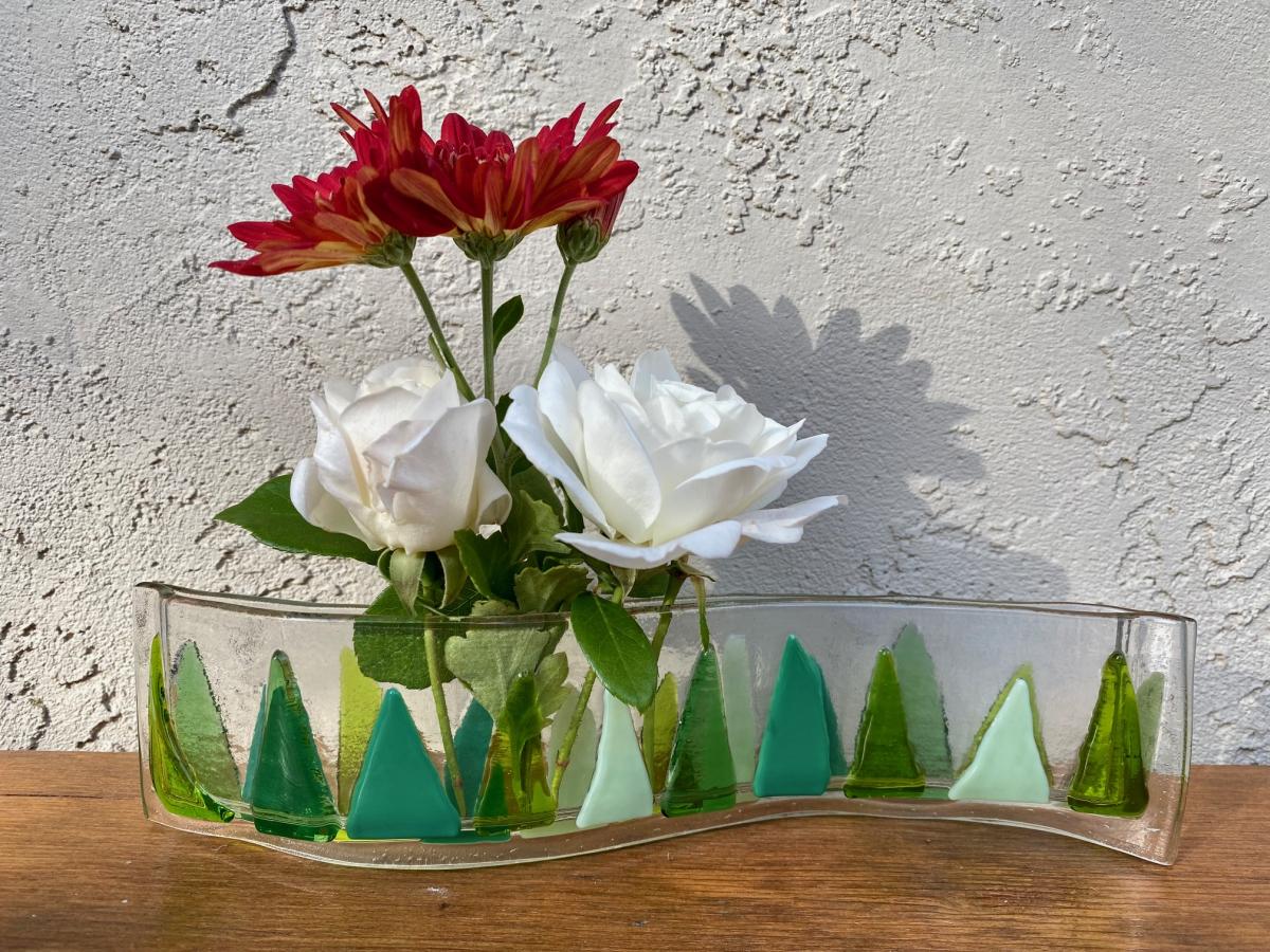 Long  Bud Vase - Greens picture