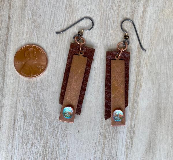Brown Leather earrings picture