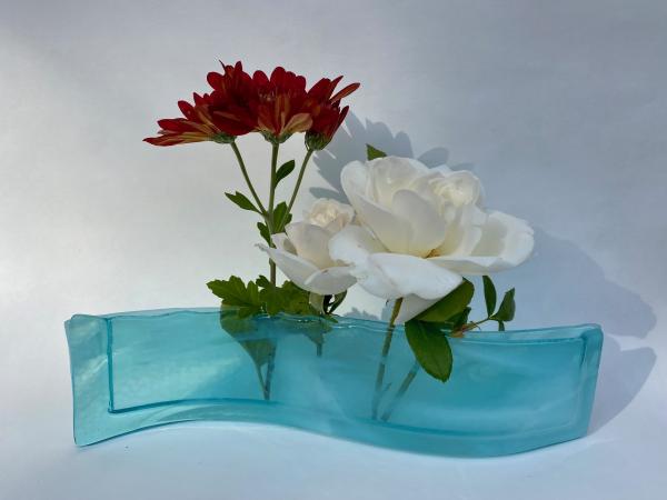 Aqua-Blue short Bud Vase picture