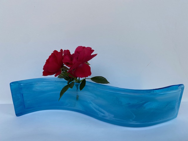 Ocean-Blue Short Bud Vase picture