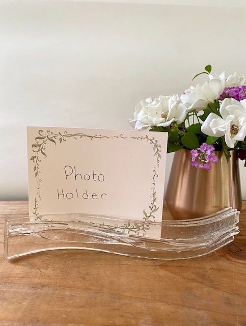 Clear Glass Photo Holder - Medium