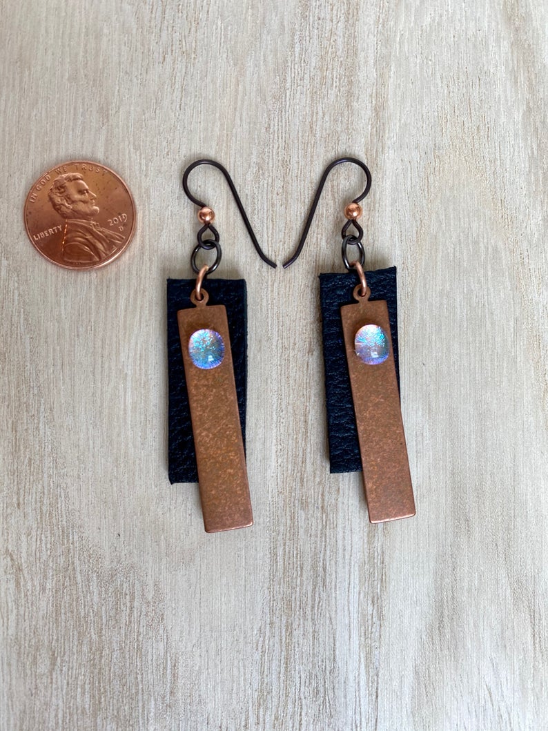 Black Leather earrings picture