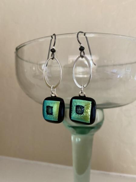 green glass earrings picture