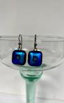 Blue & Black glass earrings