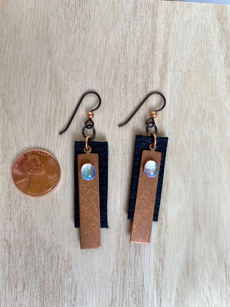 Black Leather earrings picture