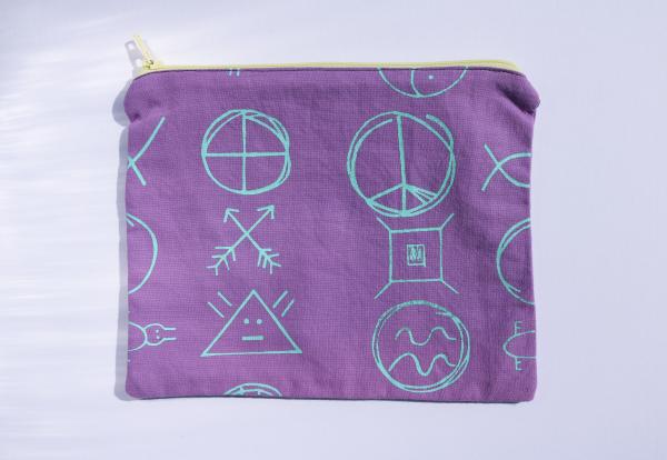 Symbols in-between zipper pouch