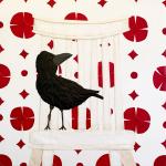 Crow on White Chair