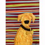 Yellow Dog on Stripes