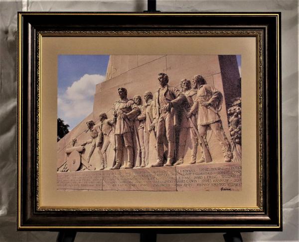 Framed Photography on Canvas - Bowie & Bonham, East Face of the Cenotaph at The Alamo picture