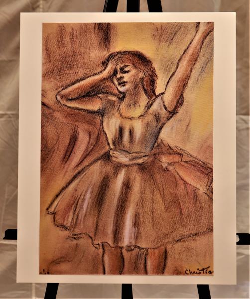 Pastel Reproduction of Edgar Degas - Dancer Stretching -  "Print" on paper matte picture