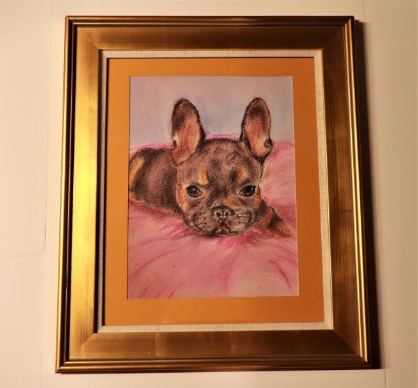 COCO - French Bulldog, Pastel painting "Print" on canvas picture