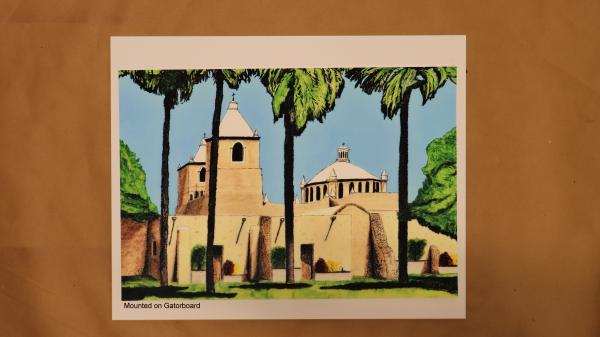 Mission Concepcion, Acrylic Painting "Print" on paper matte picture