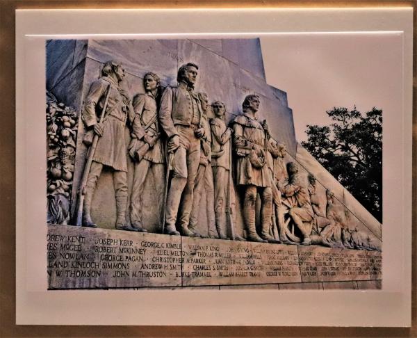 "Photography", Travis and Crockett, West face of the Cenotaph at The Alamo - on Paper Matte picture