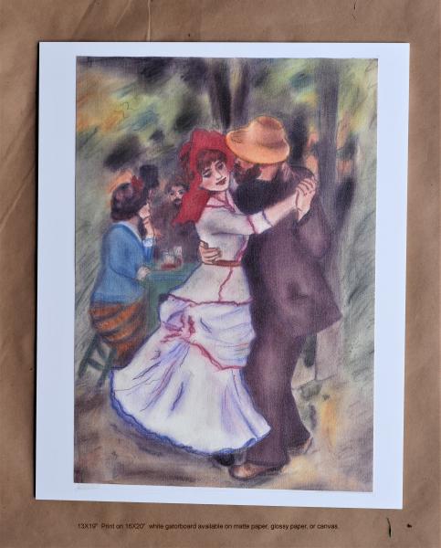 Pastel Reproduction of Renoir, Dance at Bougival - "Print" on Paper Matte picture