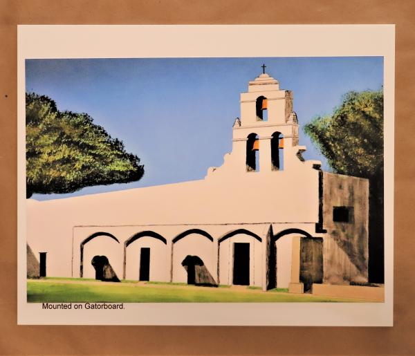 Mission San Juan, Acrylic Painting "Print" on paper matte picture