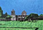 Mission San Jose, Acrylic Painting "Print" on paper matte