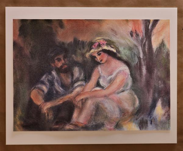 Young Man Young Woman - Renoir Reproduction in Pastel "Print" on canvas picture