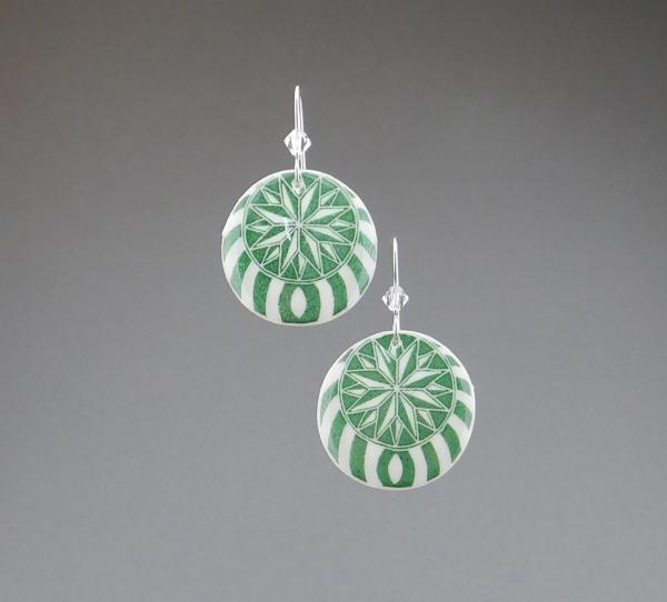 Goose Egg Shell Earrings- Green Nautilus picture