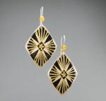 Goose Egg Shell Earrings- Black Flare