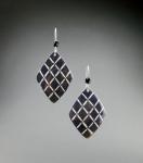 Goose Egg Shell Earrings- Black Checker Board