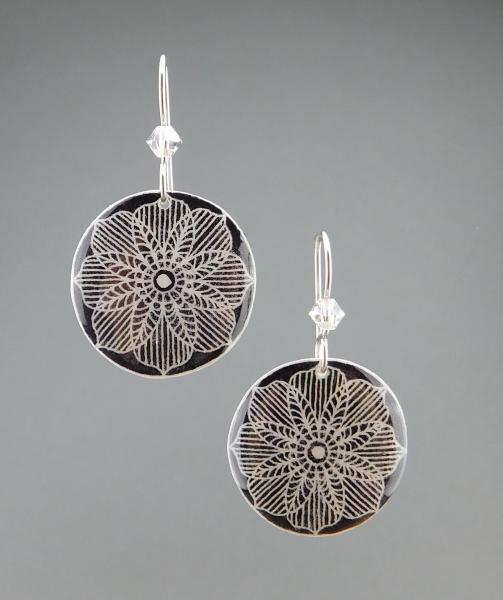 Goose Egg Shell Earrings- Black Lace