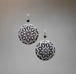 Goose Egg Shell Earrings- Black Mandalas